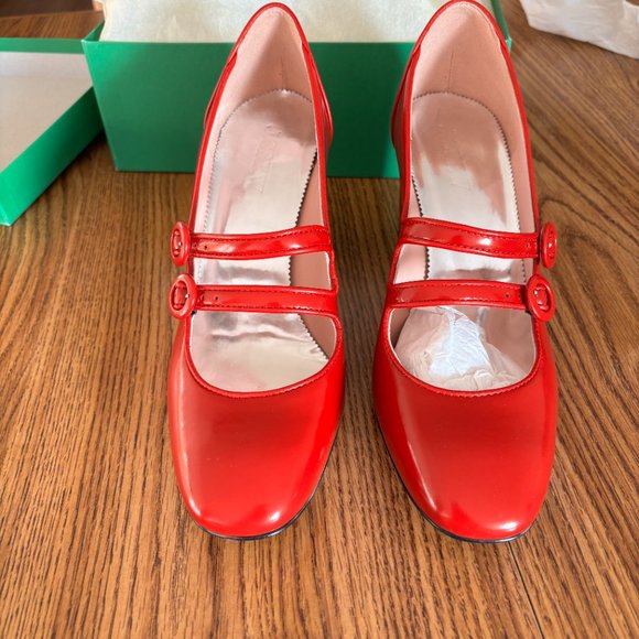 J Crew double-strap heels in Italian spazzolato leather - Picture 2 of 2